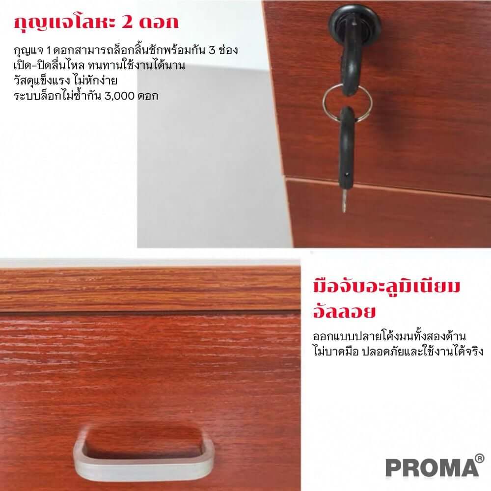 [PRE-ORDER] ตู้ลิ้นชัก 3 ชั้น PROMA-OF07-01 40CM สีขาว